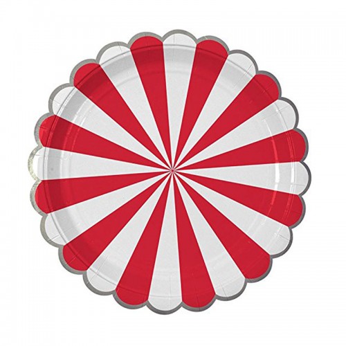 Pratos Riscas Vermelhas